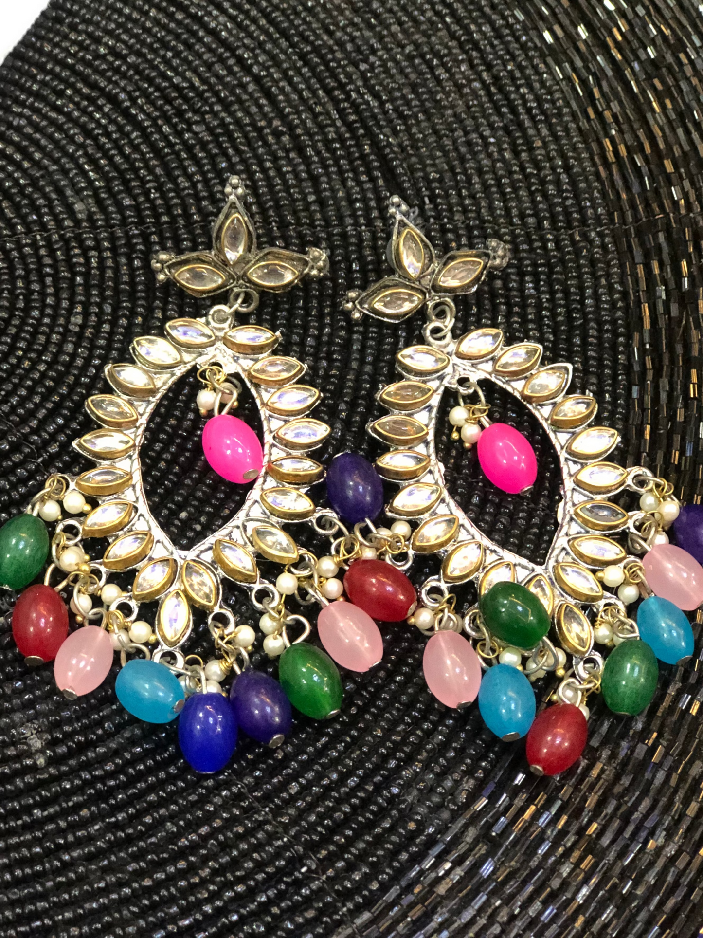 Phoolwari Kundan Drops