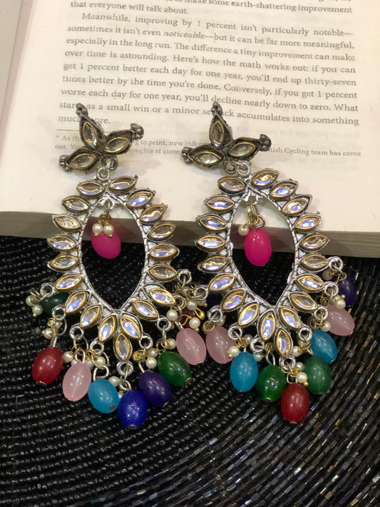 Phoolwari Kundan Drops