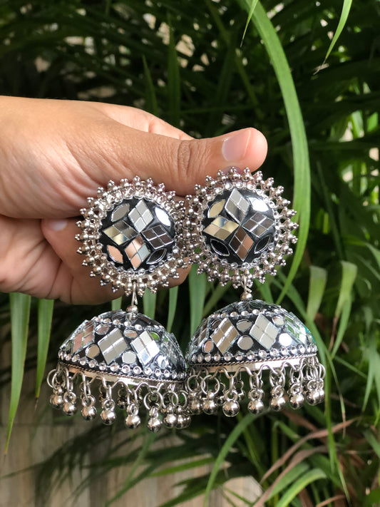 Noor Mirror Drop Jhumkas