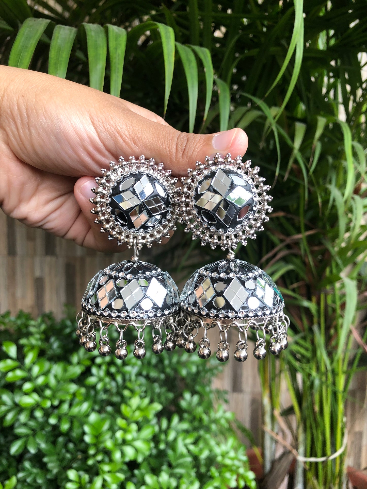 Noor Mirror Drop Jhumkas