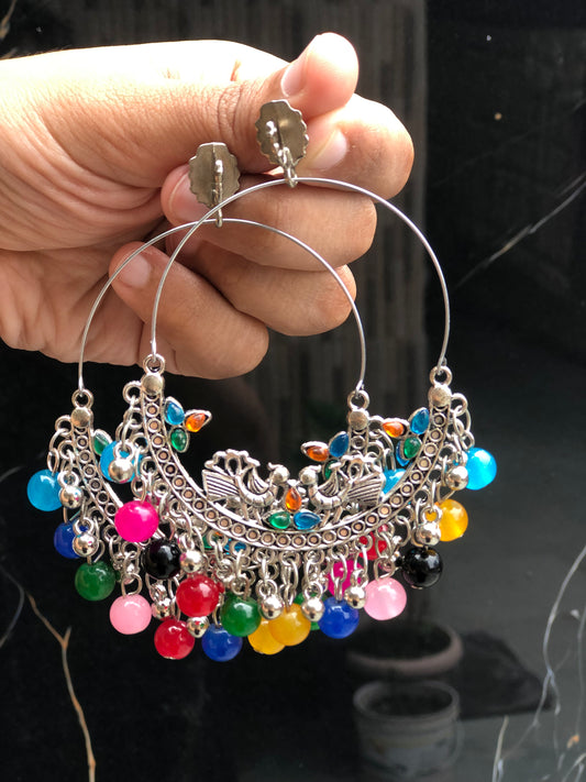 Multicolor Pearl Chandbali