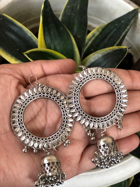 Chandrika Circle Danglers oxidised earrings
