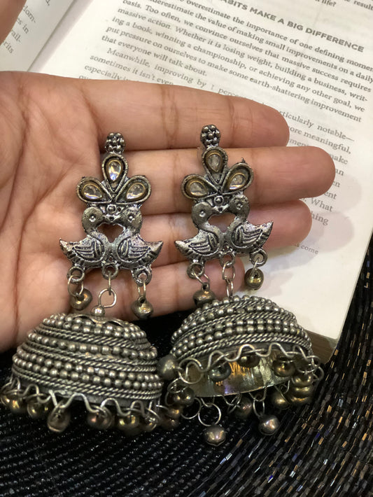 Mor Swag- Oxidised Peacock Jumkaa